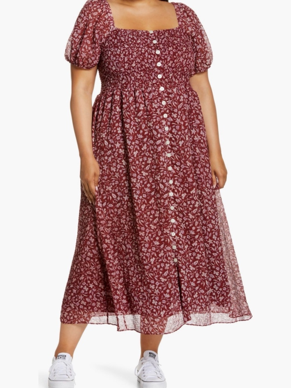 Madewell seersucker Lucie midi dress
